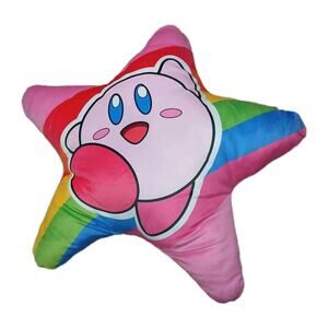 Kirby Rainbow Star Pillow Plush Nintendo Video Game Character Cushion 18"